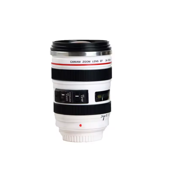Copo Térmico Lente Câmera Caneca Presente Fotografo - Branco