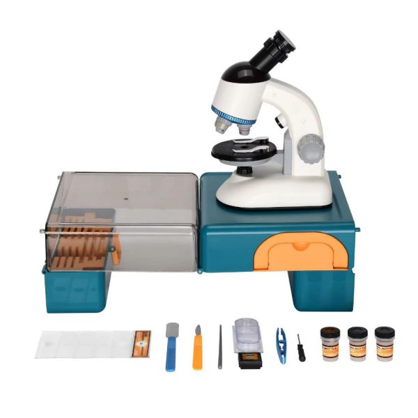 Microscópio De Crianças 100x 400x 1200x Educacional - Branco - 1188-3