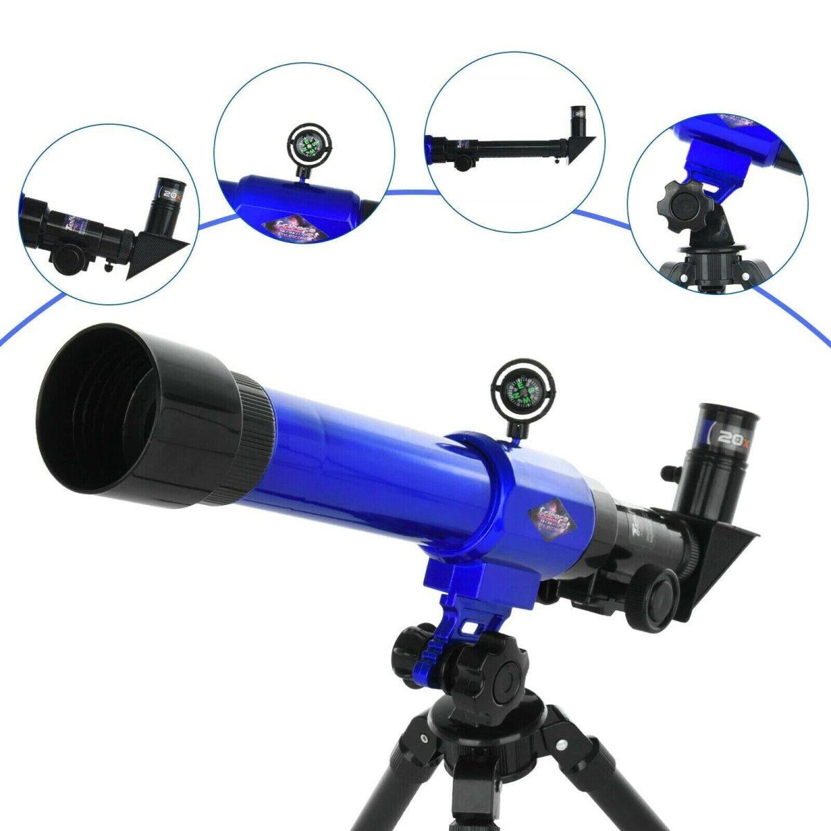 Kit 2 Em 1 Telescópio e Microscópio Infantil Educativo - Azul - C2110 - Imagem 5