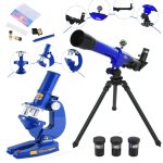Kit 2 Em 1 Telescópio e Microscópio Infantil Educativo - Azul - C2110 - Imagem 7