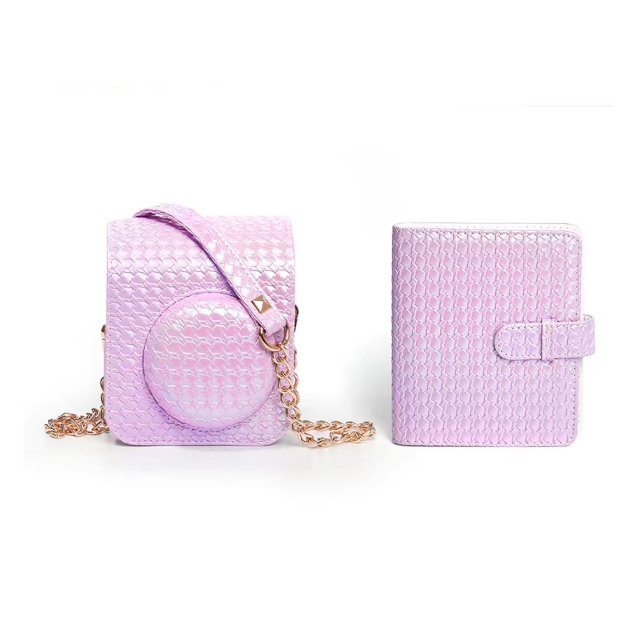 15296673937-2.jpg Kit Case Bolsa + Álbum 64 Fotos Para Instax Mini 12 - Roxo - Imagem 1