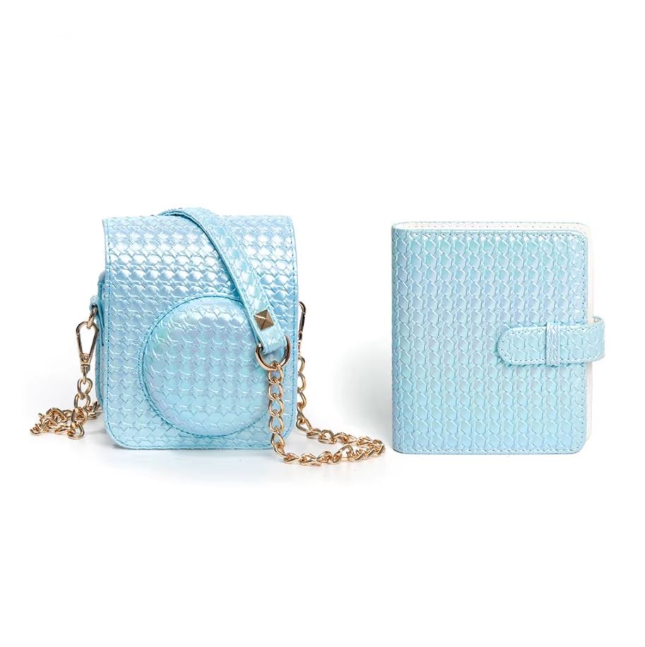 15296674021-3.jpg Kit Case Bolsa + Álbum 64 Fotos Para Instax Mini 12 - Azul - Imagem 1