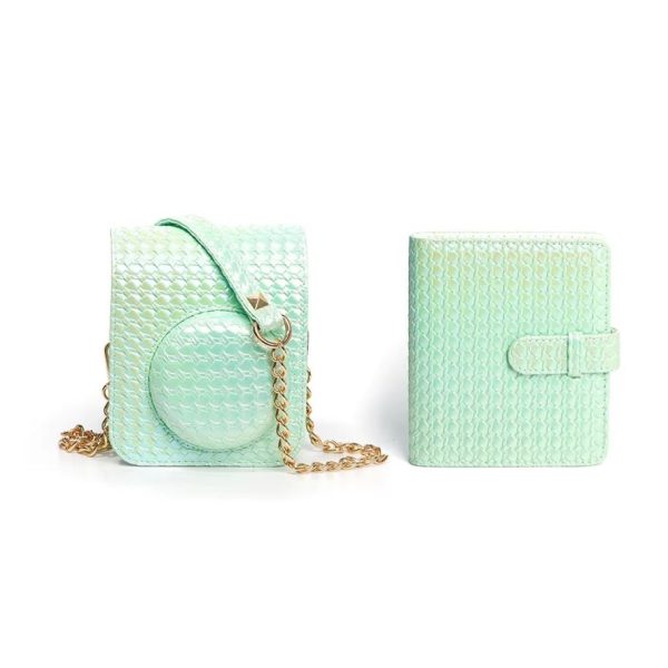 Kit Case Bolsa + Álbum 64 Fotos Para Instax Mini 12 - Verde