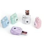 Case Brilho Glitter Para Instax Mini 12 Com Bolso - Azul - Imagem 4