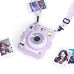 Case Brilho Glitter Para Instax Mini 12 Com Bolso - Azul - Imagem 5
