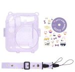 Case Brilho Glitter Para Instax Mini 12 Com Bolso - Roxo