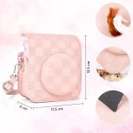 Capa Proteção Bolsa Para Instax Mini 12 Xadrez - Rosa - Imagem 4