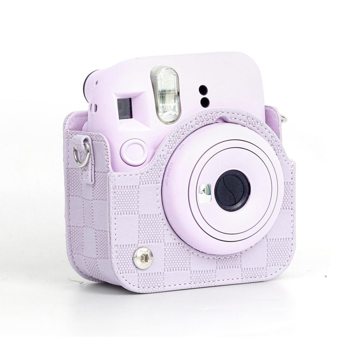Capa Proteção Bolsa Para Instax Mini 12 Xadrez - Roxo - Imagem 3