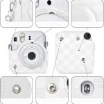 Capa Proteção Bolsa Para Instax Mini 12 Xadrez - Branco - Imagem 3