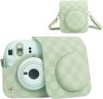 Capa Proteção Bolsa Para Instax Mini 12 Xadrez - Verde