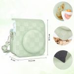 Capa Proteção Bolsa Para Instax Mini 12 Xadrez - Verde - Imagem 4