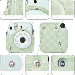 Capa Proteção Bolsa Para Instax Mini 12 Xadrez - Verde - Imagem 3