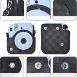 Capa Proteção Bolsa Para Instax Mini 12 Xadrez - Preta - Imagem 3