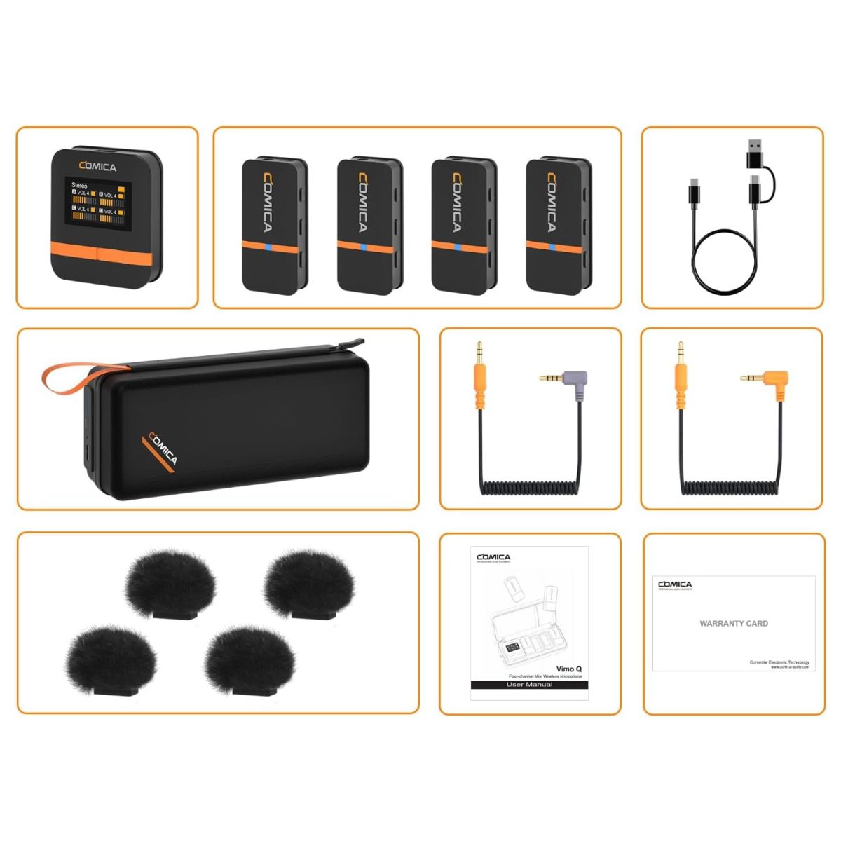 Microfone Sem Fio Vimo Q 4 Mic Ios Android Cameras - Imagem 5