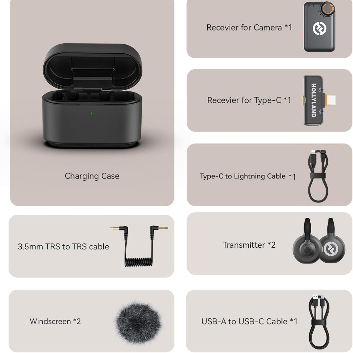 Microfone Sem Fio Duplo Hollyland Lark M2s Combo - Imagem 4