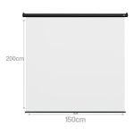 Tela Projeção Retrátil De Parede Greika 150x200 - Branco WGS - Imagem 2