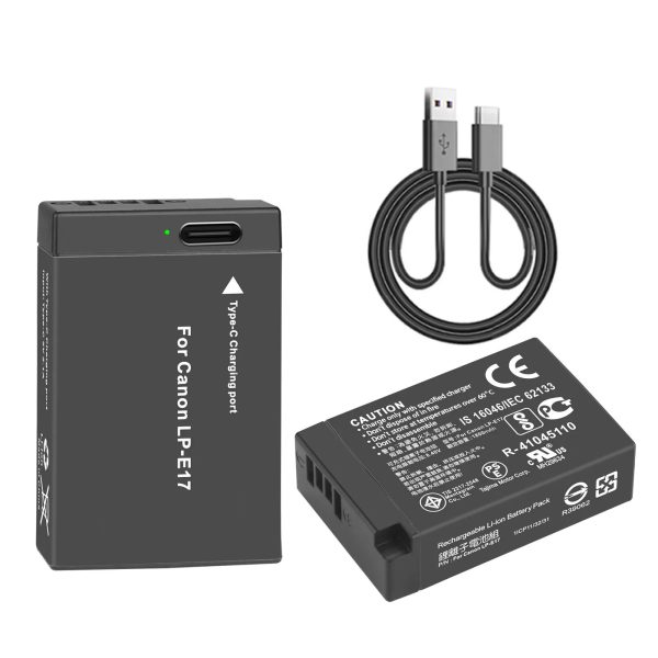 Bateria LP-E17 Recarregável USB-C Para Canon