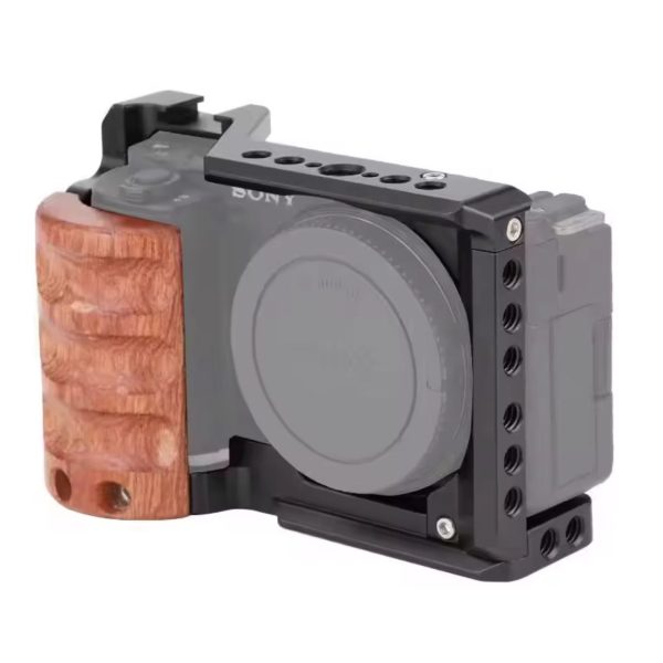 Suporte Cage Com Handle Madeira Para Sony ZV-E10