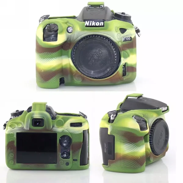 Capa / Case Silicone Para Proteção Nikon D7000 / D7100 - Camuflada