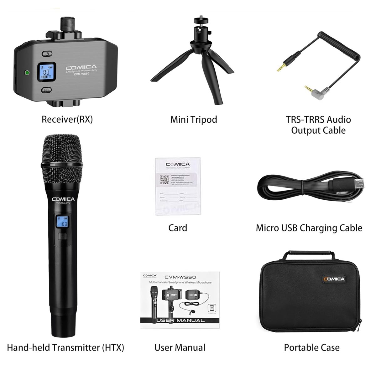 Microfone de Mão Sem Fio Comica CVM-WS50 Para Câmeras - Imagem 4