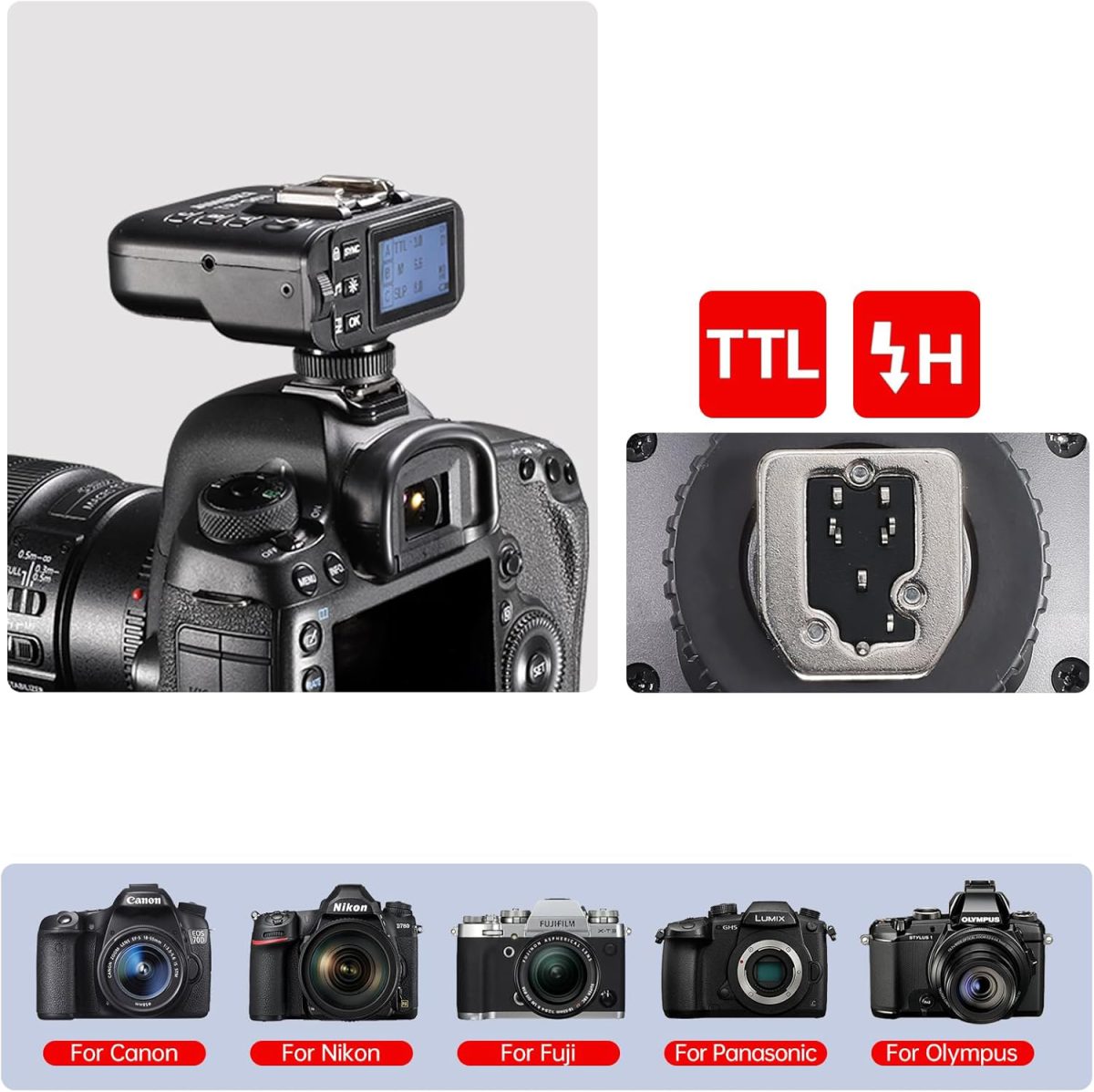 Disparador Flash Wireless TTL Hss Jinbei TR-Q6II Universal - Imagem 2