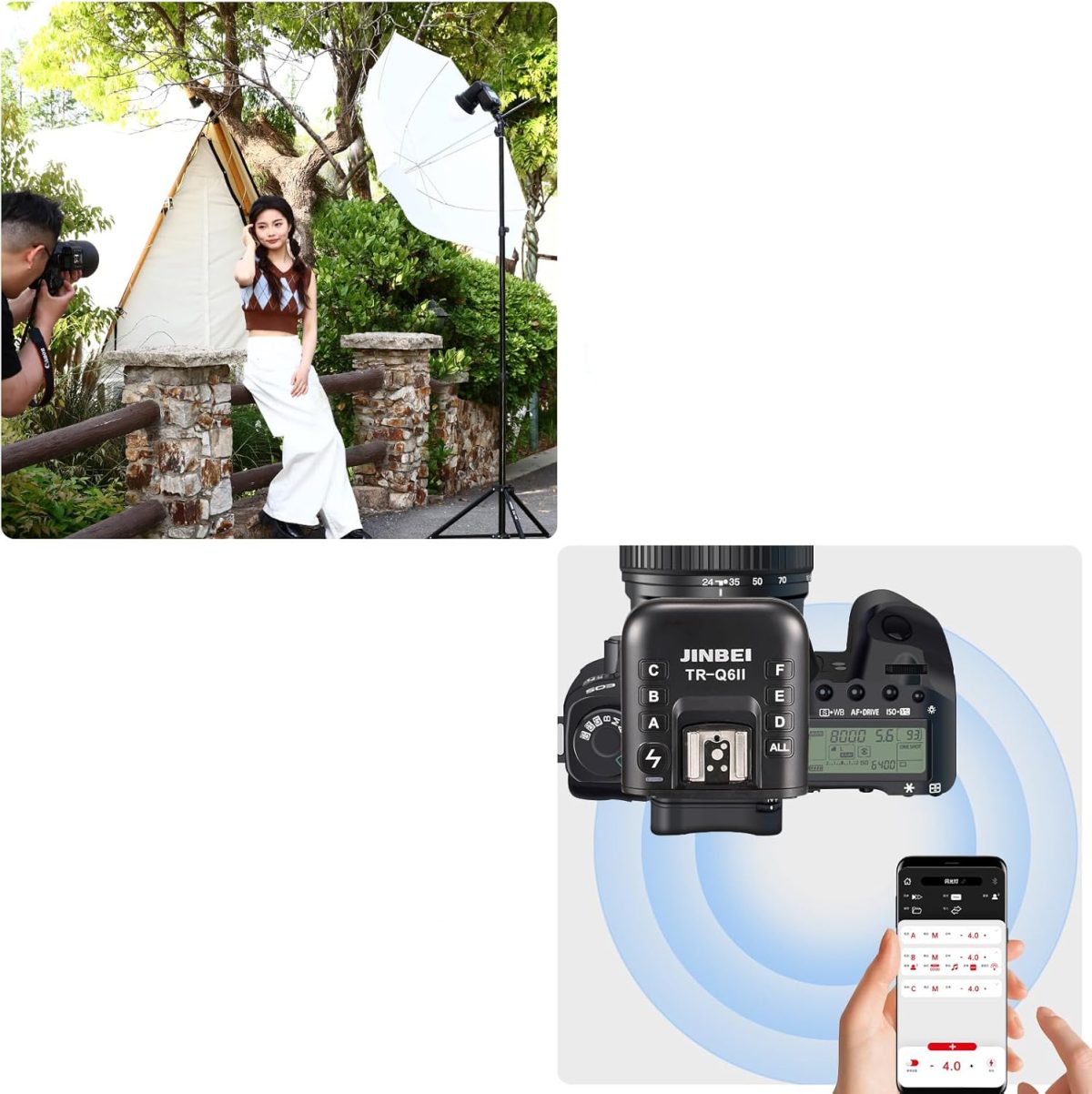 Disparador Flash Wireless TTL Hss Jinbei TR-Q6II Universal - Imagem 3