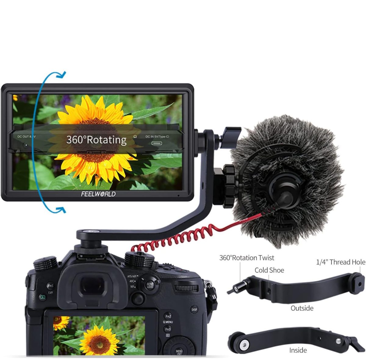 Monitor Feelworld Fw568 4k Lut Videoassist Dslr - Imagem 3