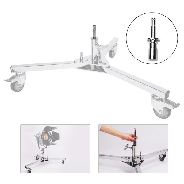 Suporte Base Tripé Iluminação Com Rodinhas Aço - S035