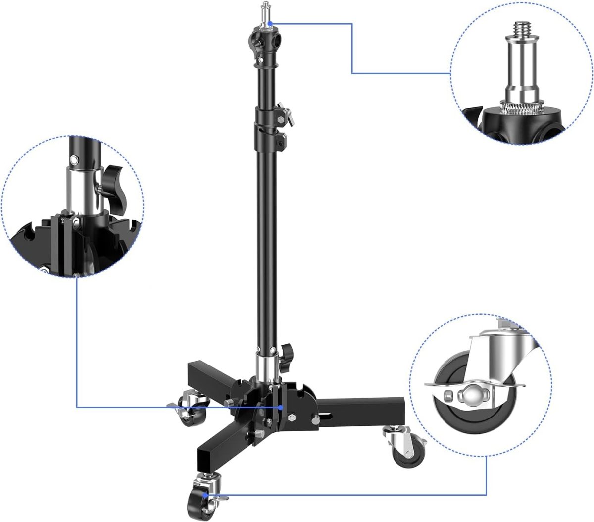 Mini Tripé de Estúdio 70cm Com Rodinhas - S025 - Imagem 6