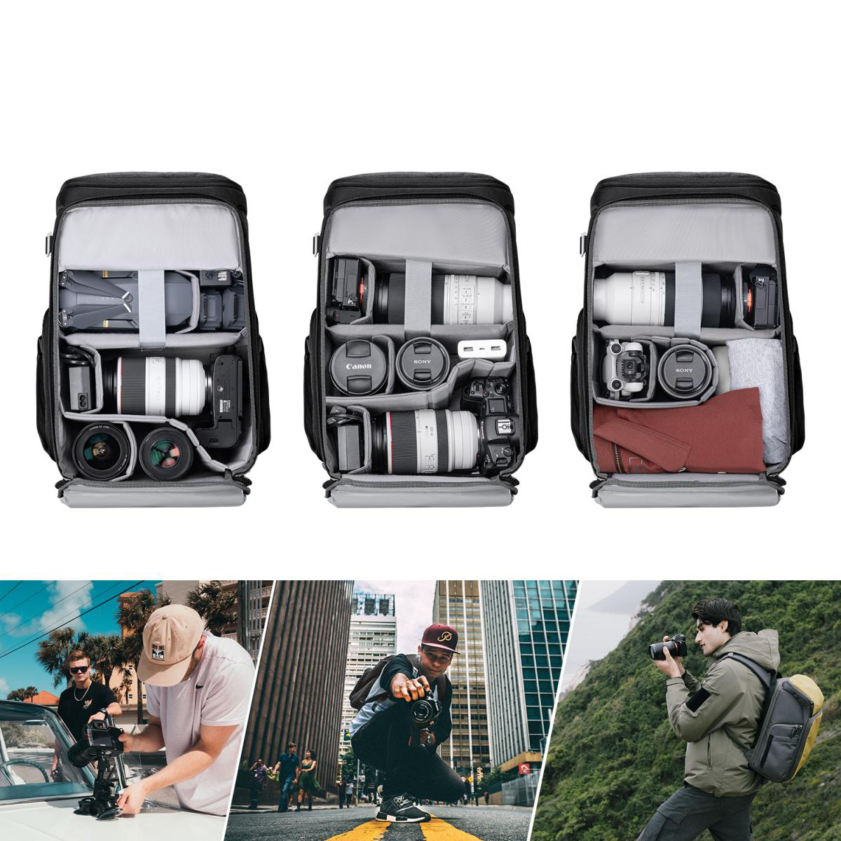 15436771378-15216055478-kf13-128v3-3-1200x1200-1.jpg Mochila K&F Concept Alpha 25L Para Câmeras - KF13.128V3 - Imagem 1