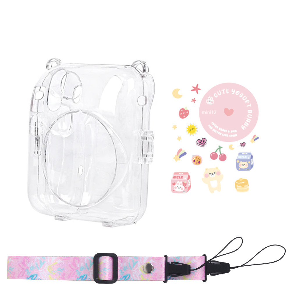 15436773412-15213949814-s08cbe30681e24e908b27b5ff515691d07.jpg Case Crystal Para Instax Mini 12 Personalizável - Rosa - Imagem 1