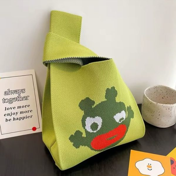 Bolsa de Mão Croché Fofo Instax Câmera Livros - Verde Claro