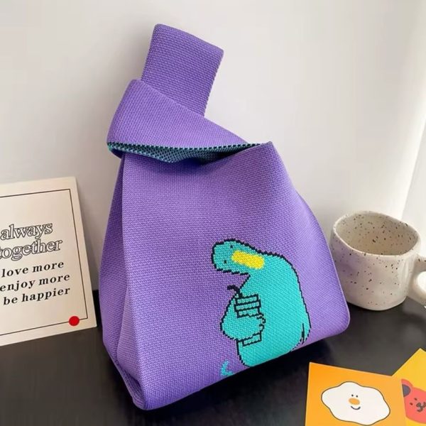 Bolsa de Mão Croché Fofo Instax Câmera Livros - Roxo