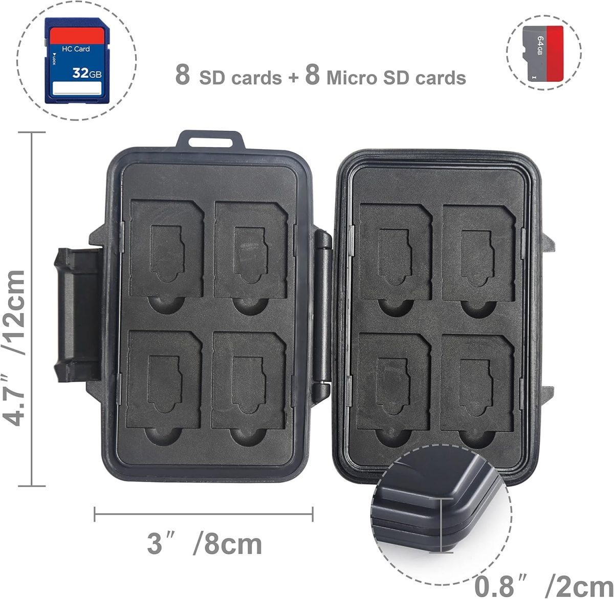 Case Estojo Para Cartão SD Micro Sd Resistente Com Alça - Imagem 2