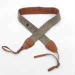 Alça Strap Couro Para Câmera Dslr Nikon Canon Com Pingente Marrom