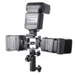 Suporte Flash Triplo Sombrinha Articulado C/ Hot Shoe Holder - Imagem 2