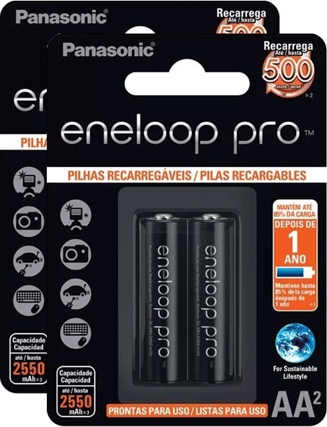 4552696466-4-pilhas-aa-recarregaveis-da-eneloop-pro-500-recargas-case-d-nq-np-992594-mlb26944629473-032018.jpg Pilhas Panasonic Pro AA 2550mAh Recarregável - Imagem 1