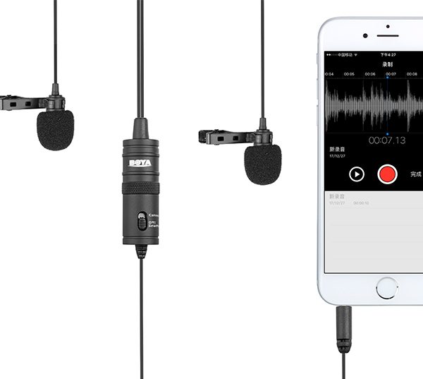 Microfone Lapela Duplo BOYA BY-M1DM