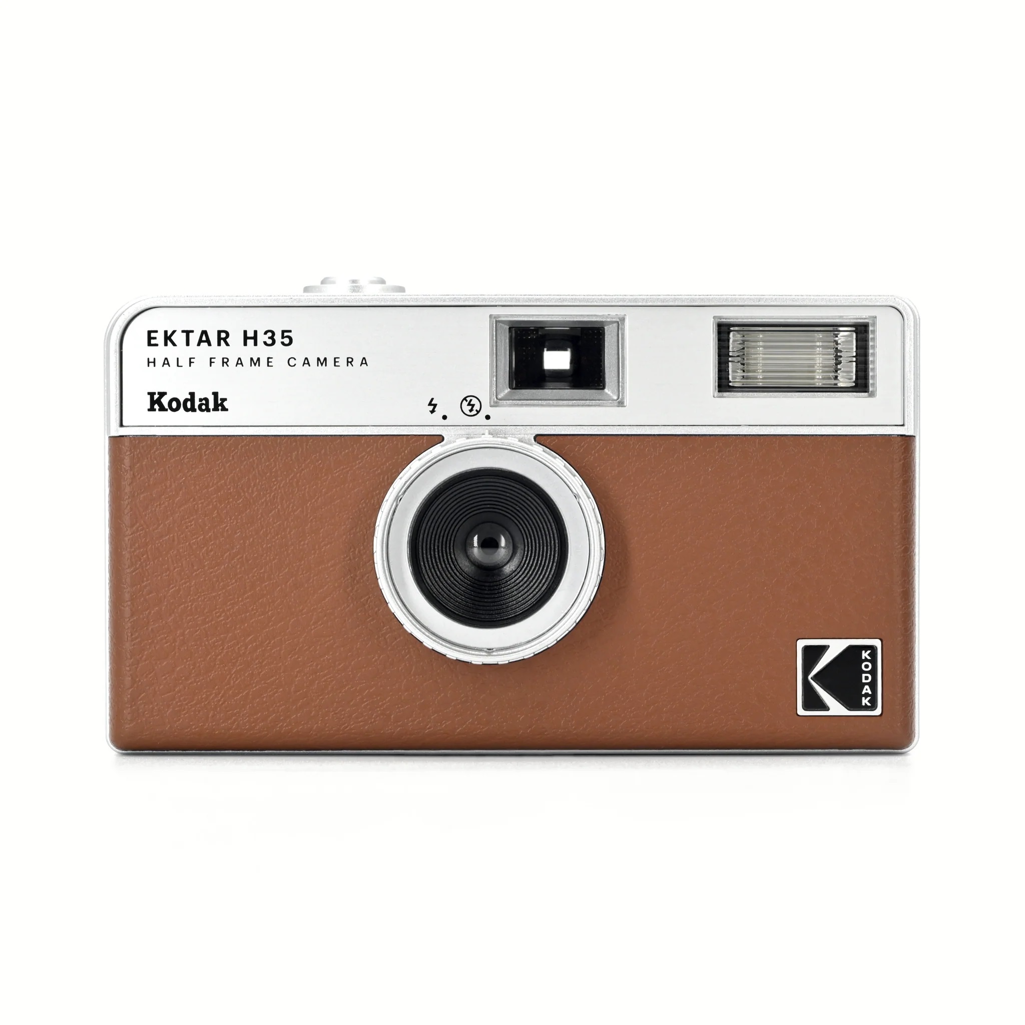 15539082259-1.jpg Câmera De Meio Quadro Kodak Ektar H35 - 35mm - Marrom - Imagem 1