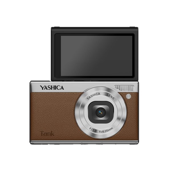 Câmera Digital Yashica Tank 12MP 4K com Tela Flip - Marrom